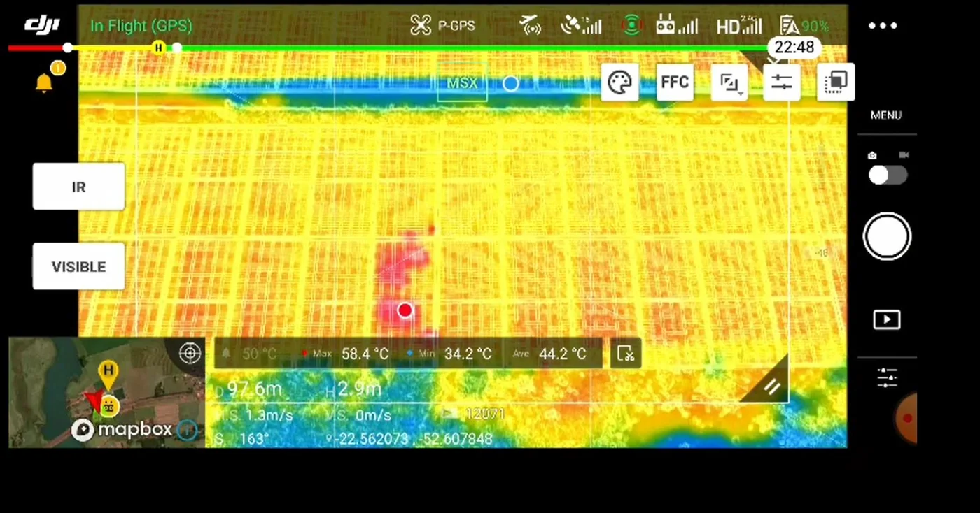 Mapeamento termográfico aéreo de módulos fotovoltaicos